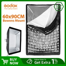 소프트박스 사진 촬영 조명 호환 Godox소프트박스 60x90cm 24 인치 x 35 휴대용 직사각형 벌집 모양 그리드 보웬스 마운트 포함 스튜디오 플래시용, 1.60x90cm