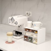 주앤지 커피 캡슐 보관 티백 소품 데스크 미니 서랍장 멀티박스 약통 공간 탕비실 정리함, B타입 (2칸), 1개