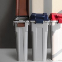 분리수거 휴지통 비닐고정 홀더 대용량 쓰레기통, 슬림펌 (30L)네이비