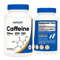 뉴트리코스트 카페인 알약 100mg 250캡슐, 250정, 1개