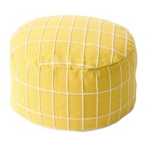 Unstuffed Pouf Cover 수제 짠 질감 라운드 체크 큐브 바닥 쿠션 좌석 거실 및 가정 침실 파티오 보육을위한 발판