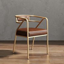 체어 메이크업 레스토랑 소파 빈티지 의자 화장대 1인용 인테리어 카페 식탁 쇼핑몰 커피숍, 브라운 가죽