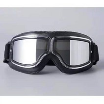 빈티지 모토크로스 고글 오토바이 헬멧 안경 더트 사이클 스팀펑크 아저씨, 03 Silver lens