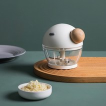 모던디자인 3중 칼날 수동 푸드프로세서 500ml 컴팩트한 사이즈 4가지 색상 이유식, 딥블루