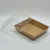 리어스팩 종이트레이 크라프트 샌드위치 케이스 친환경 사각포장용기 샌드위치 소 100세트 T3 (뚜껑 포함)