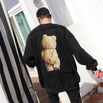 꼰스 백 테드 패치 오버핏 맨투맨