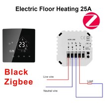실내 온도 조절기 보일러 스마트 와이파이 지그비 컨트롤러 전기 바닥 난방물가스 구글 홈 알렉사, 전기 25a 지그비