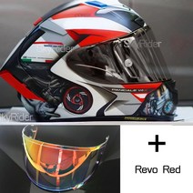 바이크 부품 풀페이스 오토바이 헬멧 X14 화이트 뒤 라이딩 모토크로스 레이싱, 17 B with revored visor_01 M