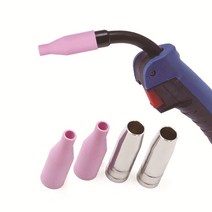 용접 노즐 팁 5pcs mb-15ak 14ak migmag 가스 세라믹 유로 스타일 건 토치 용 실드 컵, 없음