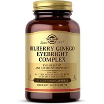 솔가 빌베리 징코 아이브라이트 컴플렉스 60정 (캡슐) Solgar Bilberry Ginkgo Eyebright Complex 300mg 60cts, 1개