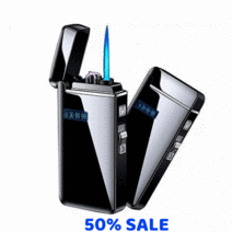 십전십미 USB 충전식 방풍 방수 플라즈마 고급 전기 터보라이터 2in1 가스 라이터 금속, A