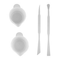 STK 4x Silicone Reusable Measuring Cup Mixing Stirrers Epoxy Resin Casting Tools, 실리콘, 클리어