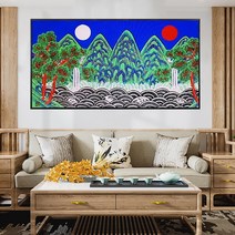 일월오봉도 보석십자수 DIY 원형비즈 큐빅 집들이선물 집순이취미 태교 선물용 인테리어 : Haengbuk, 200x90