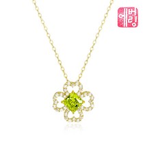 에버링 18K 금 목걸이 행운의 네잎 클로버 탄생석 (12종)_NQDM891 Gold Necklace Gift