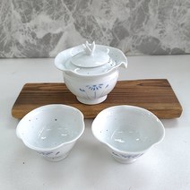 토비 백자 청국화 2인 다기 세트