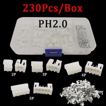 JST PH2.0 와이어 터미널 키트 하우징 핀 헤더 수컷 암컷 납땜 커넥터 PH DIY 2.0mm 피치 2P 3P 4P 5P 박스 당 230 개