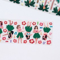몸짓 훌라춤 씰스티커.미야문구샵, 01훌라춤(무광)