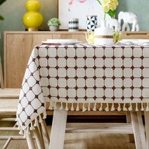 명품 식탁보 모던 미니멀 테이블보 자수 린넨 Yin Shang, 60 * 120cm, Long Valley Time (커피색) 식탁보