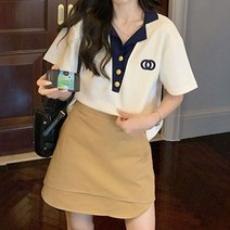 메이킹유 반팔 카라넥 루즈핏 데일리 3772쥬팟티