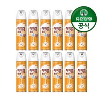 유한양행 [본사직영] 해피홈 모기약 수성 에어로솔 감귤향 500mL, 12개