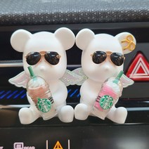 힐링센트 커피 천사 곰돌이 차량용 석고방향제 세트, No5