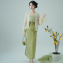 신부 빅사이즈 데일리 여자 철릭 원피스 한복 무대 투피스 가벼운 저고리 빈티지 레이스 고급