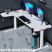 아우스 위너렉스 L시리즈 카본 LED 게이밍책상 컴퓨터책상 좌 우 선택가능 1400 1600 1800, RGB형(화이트) 1400(L)