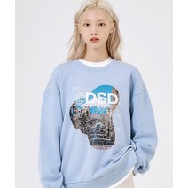 오드스튜디오 ODDSTUDIO 월드 디지털 프린팅 맨투맨 티셔츠 - SKY 블루