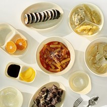 멜라민 추억의 분식그릇 식기 바닐라크림 10종, 직2절(대)