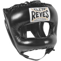 CletoReyes 정품 가죽 복싱 격투기 무에타이 헤드기어, 블랙