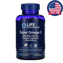 라이프익스텐션 슈퍼 오메가3 EPA DHA 2000mg 올리브잎추출물 리그난 120캡슐, 1개, 120정