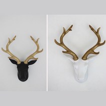아기방꾸미기 사슴머리 헌팅트로피 월행잉 방문장식 월데코 촬영소품 집들이선물 술집, 블랙