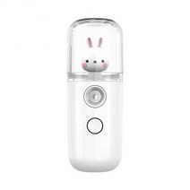 충전식 분무기 고압 압축 엔진 동력 연막 미니 나노 미스트 페이셜 쿨링 페이스 USB 가습기 휴대용 뷰티 모이스처라이징 스킨 케어 도구, [10] white rabbit