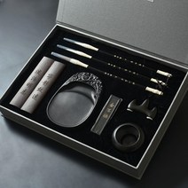필묵함 선물용 서예세트 서예 도구 붓세트 벽 벼루함, 패키지 2