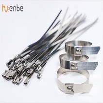 휴앤비 스테인레스 케이블타이 4.6mm*400 7.9*400 스틸타이 서스타이 금속밴드 스텐타이 태양광조명, 4.6mm*400 1봉(100개)