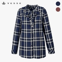 예쎄 예쎄 체크프릴블라우스 YU01BL01M