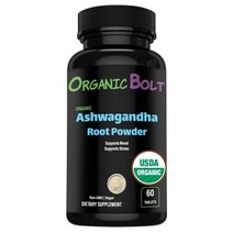 organicbolt usda 유기농 ashwagandha 뿌리 분말 정제 보충제 검은 후추 - 비건 ashwagandha 기분 개선 면역 부스터 앰프 수면 지원 - 비 gmo