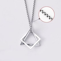 남녀공용 트렌디한 티타늄 스틸 목걸이 심플한 적 삼각형 펜던트 힙합 록 패션 쥬얼리 액세서리
