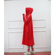 로잘린 [국내자체제작] 히릿 기모 후드원피스 나그랑스타일 귀여운 원색톤 특기모사용