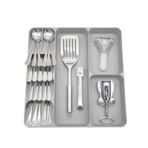 와이드형 커트러리 싱크대 서랍 수저 정리함 수저통 수납 트레이 보관함 정리 수납함, 그레이