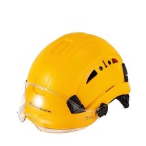 안전모 헬멧 고글 작업용 머리 눈 보호 충격 옐로우, 노란색 모자 + 투명 고글