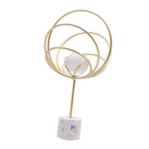 다이닝 룸 데스크탑 책장 tv 캐비닛 장식을위한 기본 동상과 북유럽 단철 크리스탈 볼 장식 수집품, 다섯 개의 링, 철