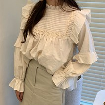 레이스 러플 블라우스 2col bldo5151