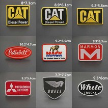 굴삭기 트럭 회사 로고 자수 펑크 패치 빈티지 메로 테두리 후크 루프 백 배지 의류 액세서리, [7] AF54 sew on