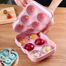 페타리지 원형 동그란얼음트레이 아이스볼 얼음틀 얼음통 위스크 칵테일 냉동실 여름 용기 실리콘 왕어름, 그레이