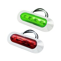 2x 빨간색 녹색 LED 보트 탐색 빛 갑판 방수 활 폰툰 조명 12-24V, [01] as shown