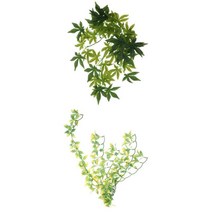 SJSHOP 2 세트 파충류 테라리움 아이비 덩굴 Vivarium 장식 인공 잎 식물 장식 (50cm/19.69inch & 40cm/15.75inch), 설명, 설명