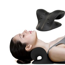 경추 베개 딱딱한 승모근 중력 이완 거부목 일자목 어깨 마사지 통증 완화, 블랙