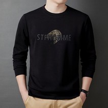 긴팔맨투맨 가을 중년 남성 솔리드 무지 라운드넥 플라워 프린팅 비지니스 캐쥬얼 JDK8811 P80 4995207552