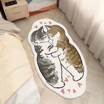 비정형러그 카와이 고양이 카펫 러그 푹신한 불규칙한 침대 옆 바닥 매트 플러시 풍성한 현관 만화 귀여운 아이 소녀 침실 장식